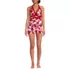 Womens V-Neck Halter Swim Dress, Front