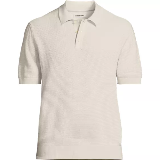 Men's Short Sleeve Fine Gauge Sweater Polo - primary