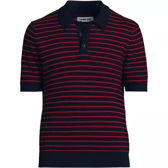 Men's Short Sleeve Fine Gauge Sweater Polo - primary