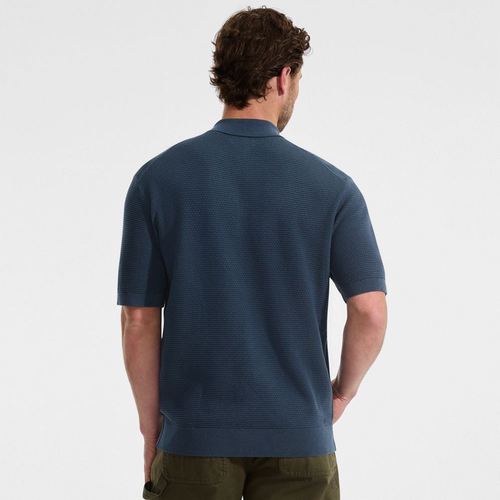 Men's Short Sleeve Fine Gauge Sweater Polo | Lands' End
