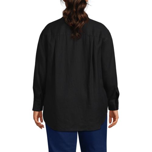 Women's Linen Oversized Button Front Shirt - image 3
