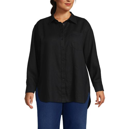 Women's Linen Oversized Button Front Shirt - image 2