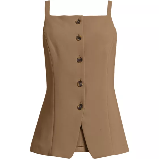 Women's Plus Size Washable Suiting Button Front Vest - primary