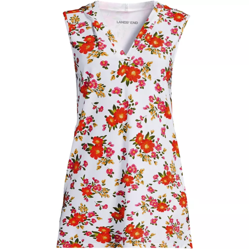 Women's SunShade UPF 50 Quickdry Sleeveless Mini Swim Cover-Up Dress, Front