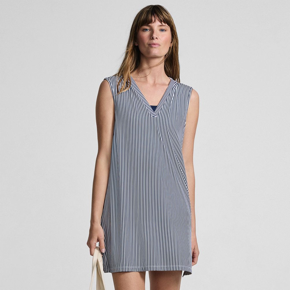 lands end beach cover up dresses Women's SunShade UPF 50 Quickdry Sleeveless Mini Swim Cover-Up Dress this pretty dress is NEW202603 Blue Short Prom Dress, Set Option:Dress & Headband