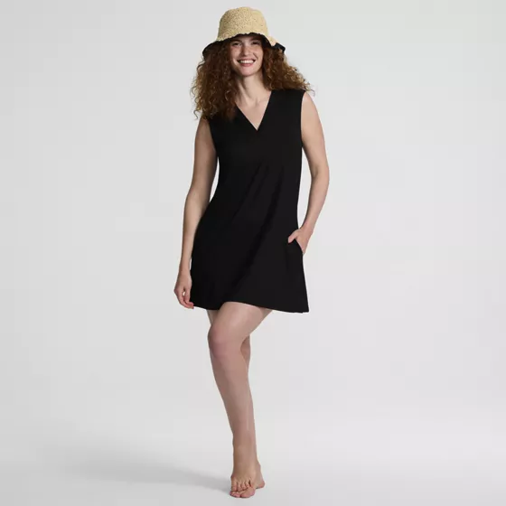 Women's SunShade UPF 50 Quickdry Sleeveless Mini Swim Cover-Up Dress - primary