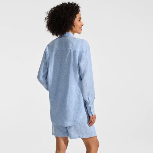 Women's Linen Oversized Button Front Shirt - image 5