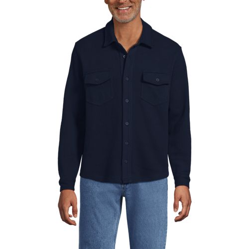  Lands' End Bedford-hemdjacke, Herren, Größe:44-46 Regular, Blau, Baumwoll-mischung/polyester-mischung, By Lands' End 