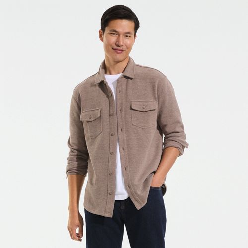  Lands' End Bedford-hemdjacke, Herren, Größe:44-46 Regular, Braun, Baumwoll-mischung/polyester-mischung, By Lands' End 