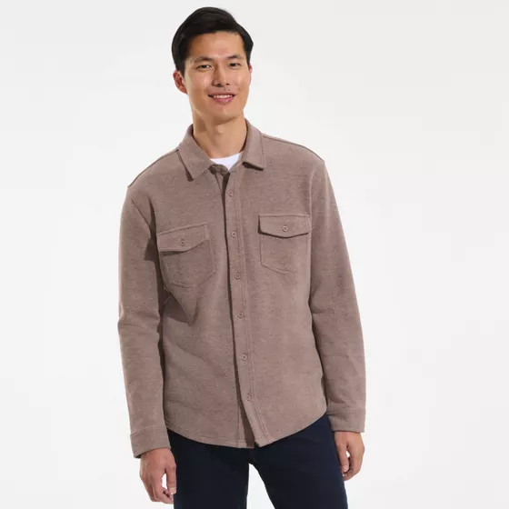 Men's Long Sleeve Bedford Button Through Utility Overshirt - primary
