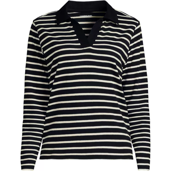 Women's Long Sleeve Mariner Johnny Collar Polo - primary