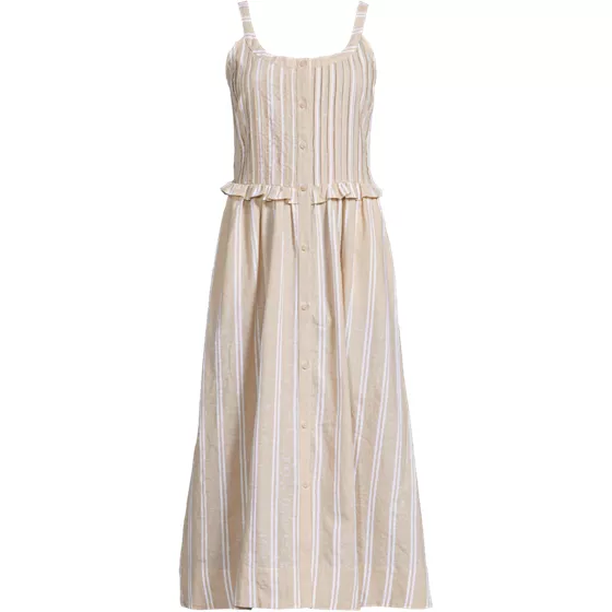 Women's Linen Blend Pintuck Tank Midi Dress - primary