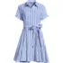 Women's Petite Linen Blend Button Front Dress with Godets, Front
