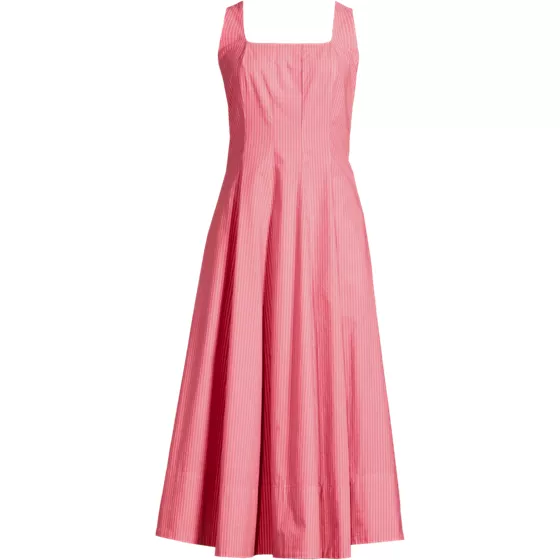 Women's Princess Seamed Cotton Poplin Midi Dress - primary