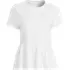 Women's Short Sleeve Lightweight Jersey Crew Neck Peplum Tee, Front