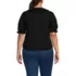 Women's Plus Size Puff Sleeve Slub Ruffle Pintuck Top, Back