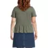 Women's Plus Size Short Sleeve Lightweight Jersey Crew Neck Peplum Tee, Back