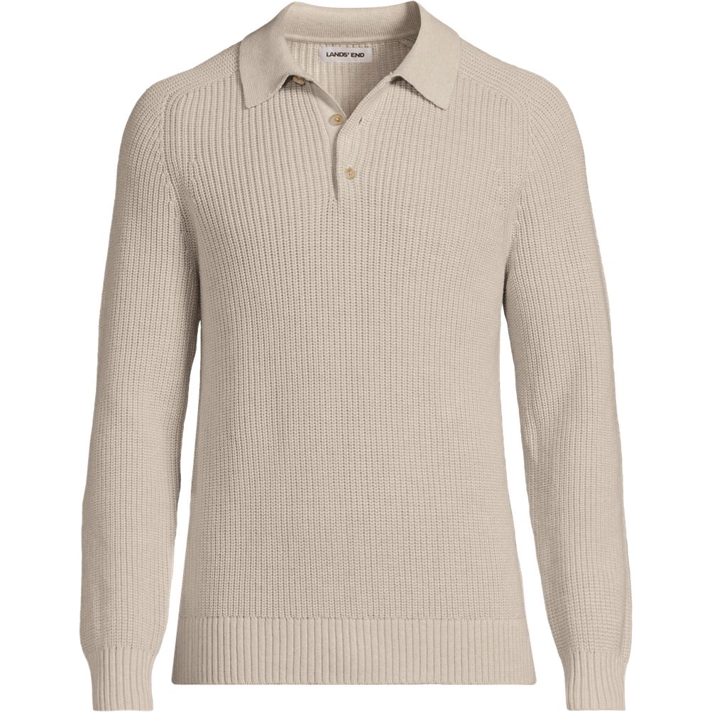 Men's Long Sleeve Drifter Polo Sweater | Lands' End