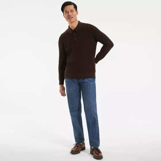 Men's Long Sleeve Drifter Polo Sweater - primary