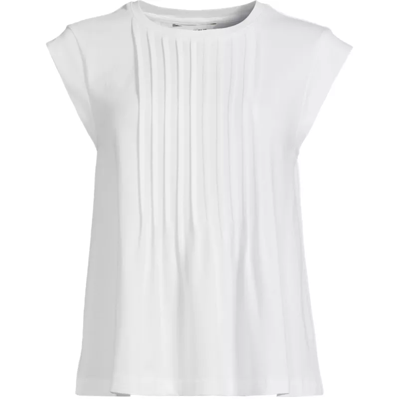 Women's Cap Sleeve Lightweight Jersey Pintuck Swing Top, Front