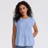 Women's Cap Sleeve Lightweight Jersey Pintuck Swing Top, alternative image