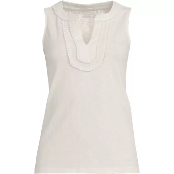Women's Slub Decorative Trim Tank Top - primary