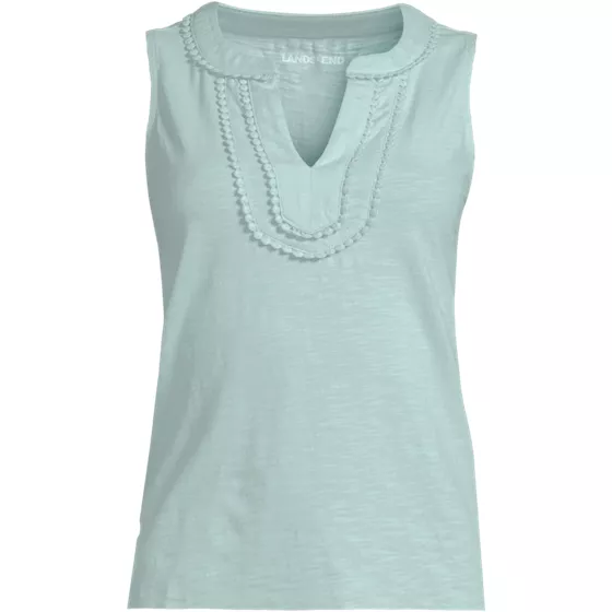 Women's Slub Decorative Trim Tank Top - primary