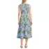 Women's Poplin Square Neck Midi Tie Waist Dress, Back