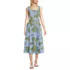 Women's Poplin Square Neck Midi Tie Waist Dress, Front