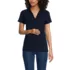 Women's Short Sleeve Lightweight Jersey Pintuck Open Collar Polo, Front