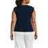 Women's Plus Size Cap Sleeve Lightweight Jersey Pintuck Swing Top, Back