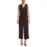 Women's Sleeveless Creaseless Wrap Jumpsuit with Smocked Waist, Front