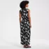 Women's Sleeveless Creaseless Wrap Jumpsuit with Smocked Waist, Back