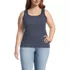 Women's Plus Size Micro Rib Square Neck Tank, Front