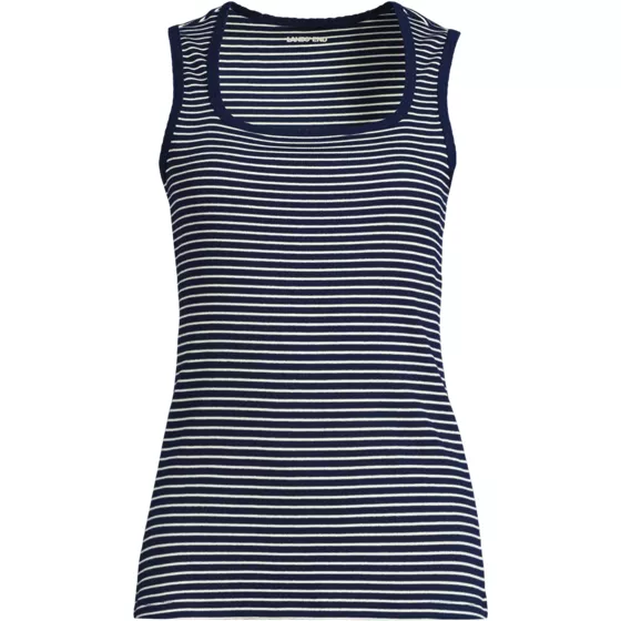 Women's Plus Size Micro Rib Square Neck Tank - primary