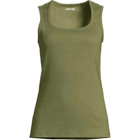 green emerald velvet dress Rib Tank Dress Olive Green | Ribbed | Midi | Crewneck | Sleeveless