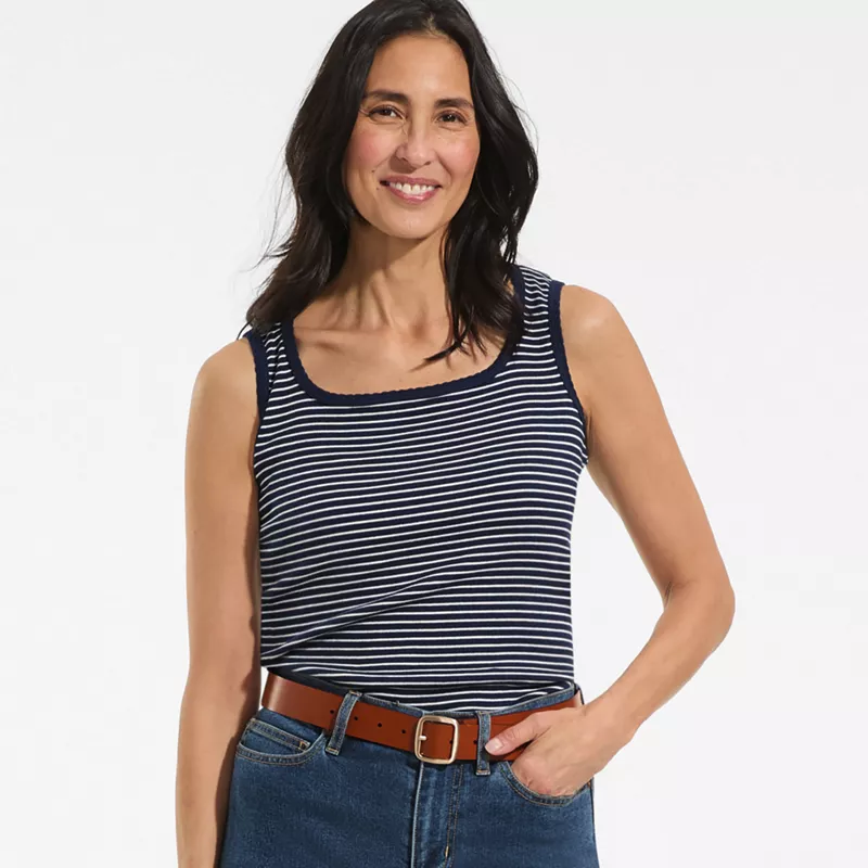 Women's Micro Rib Square Neck Tank, alternative image