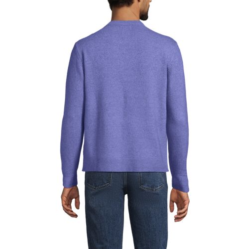  Lands' End Wool Touch Rundhals-pullover, Herren, Größe:44-46 Regular, Lila, Wolle/polyester/nylon, By Lands' End 