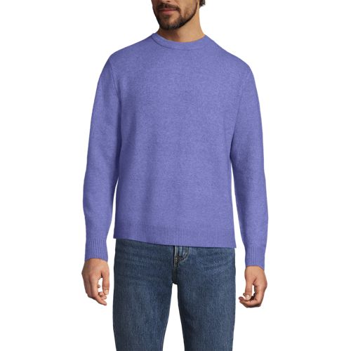  Lands' End Wool Touch Rundhals-pullover, Herren, Größe:44-46 Regular, Lila, Wolle/polyester/nylon, By Lands' End 