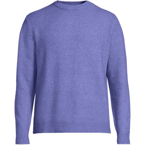 Wool Touch Crew Neck Jumper, Men, size: S, regular, Purple, Wool/Polyester/Nylon, by Lands' End