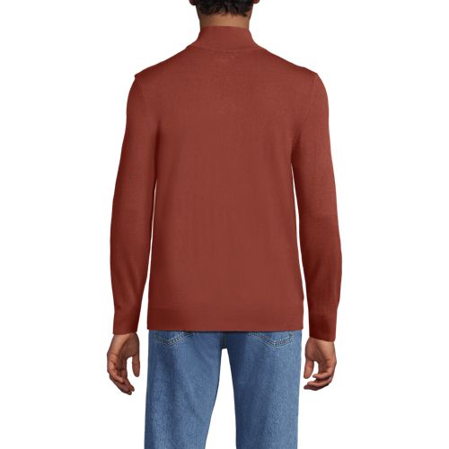  Lands' End Cashtouch Feinstrick-pullover Mit Reißverschluss, Herren, Größe:44-46 Regular, Braun, Polyester, By Lands' End 