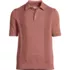 Men's Short Sleeve Vertical Rib Button Down Sweater Polo, Front