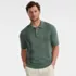 Men's Short Sleeve Vertical Rib Button Down Sweater Polo, Front