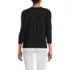 Women's 3/4 Sleeve Slub V-neck Lace Trim Top, Back