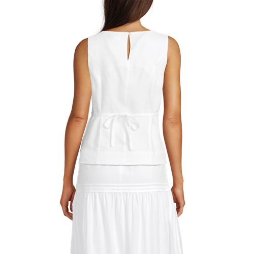 Women's Linen Sleeveless Peplum Top - image 3