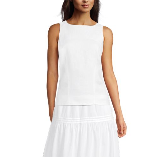 Women's Linen Sleeveless Peplum Top - image 2