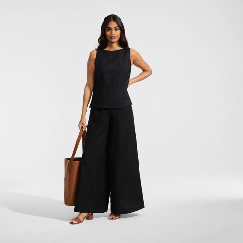 Women's Linen Sleeveless Peplum Top - image 4