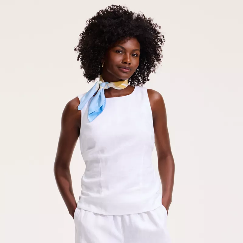 Women's Linen Sleeveless Peplum Top, alternative image