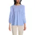 Women's 3/4 Sleeve Eyelet Mix Flowy Top, Front