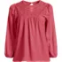 Women's Plus Size 3/4 Sleeve Eyelet Mix Flowy Top, Front